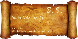 Duda Vászoly névjegykártya